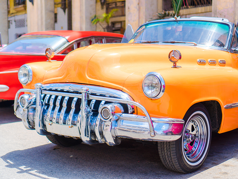 Orange gammal amerikanare.