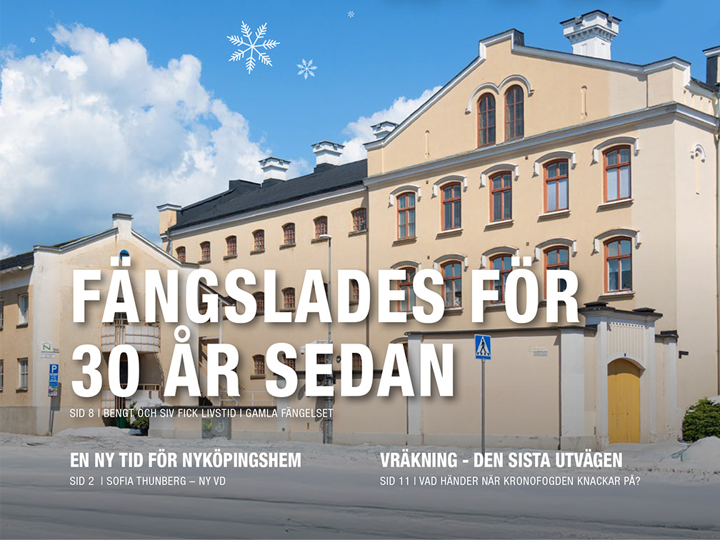 Omslagsbilden till Kvadrat nr 2 2025 föreställer gamla fängelset på Sankt Annegatan i vinterskrud.